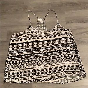 Cream and Black Patterned Tank